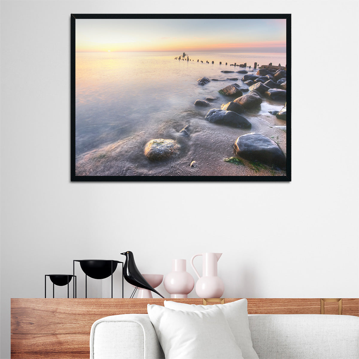 Lake Michigan Shore at Sunrise Wall Art