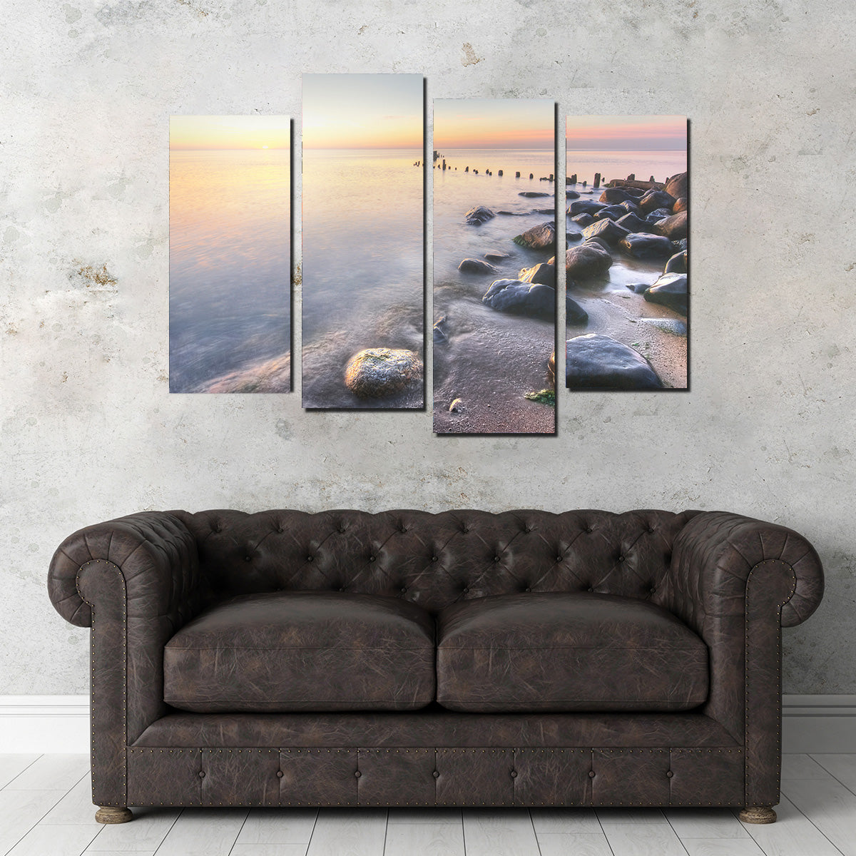 Lake Michigan Shore at Sunrise Wall Art