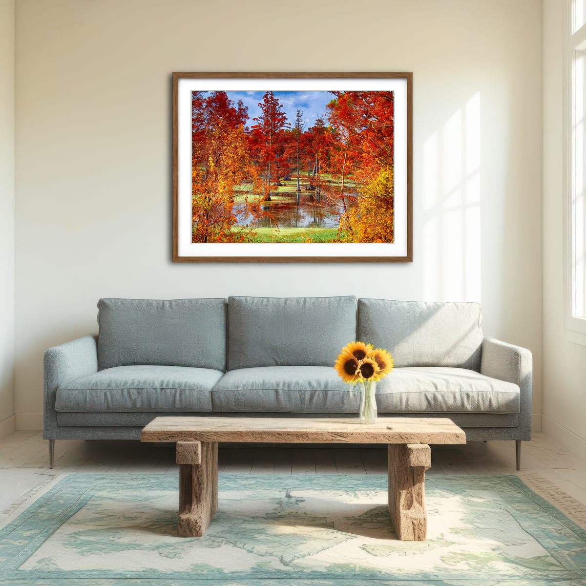AUTO-MOCKUP ROOM | Lake Conway Cypress Trees Wall Art