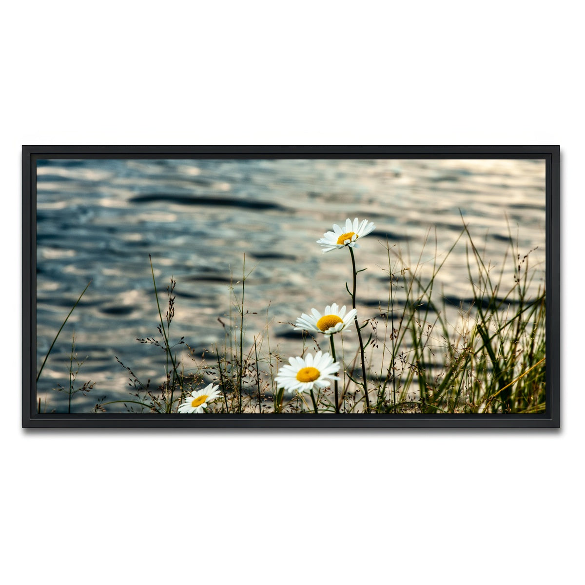 AUTO-MOCKUP WHITE | Lake Flowers | 1 Piece | Black Framed Canvas | group=2x1