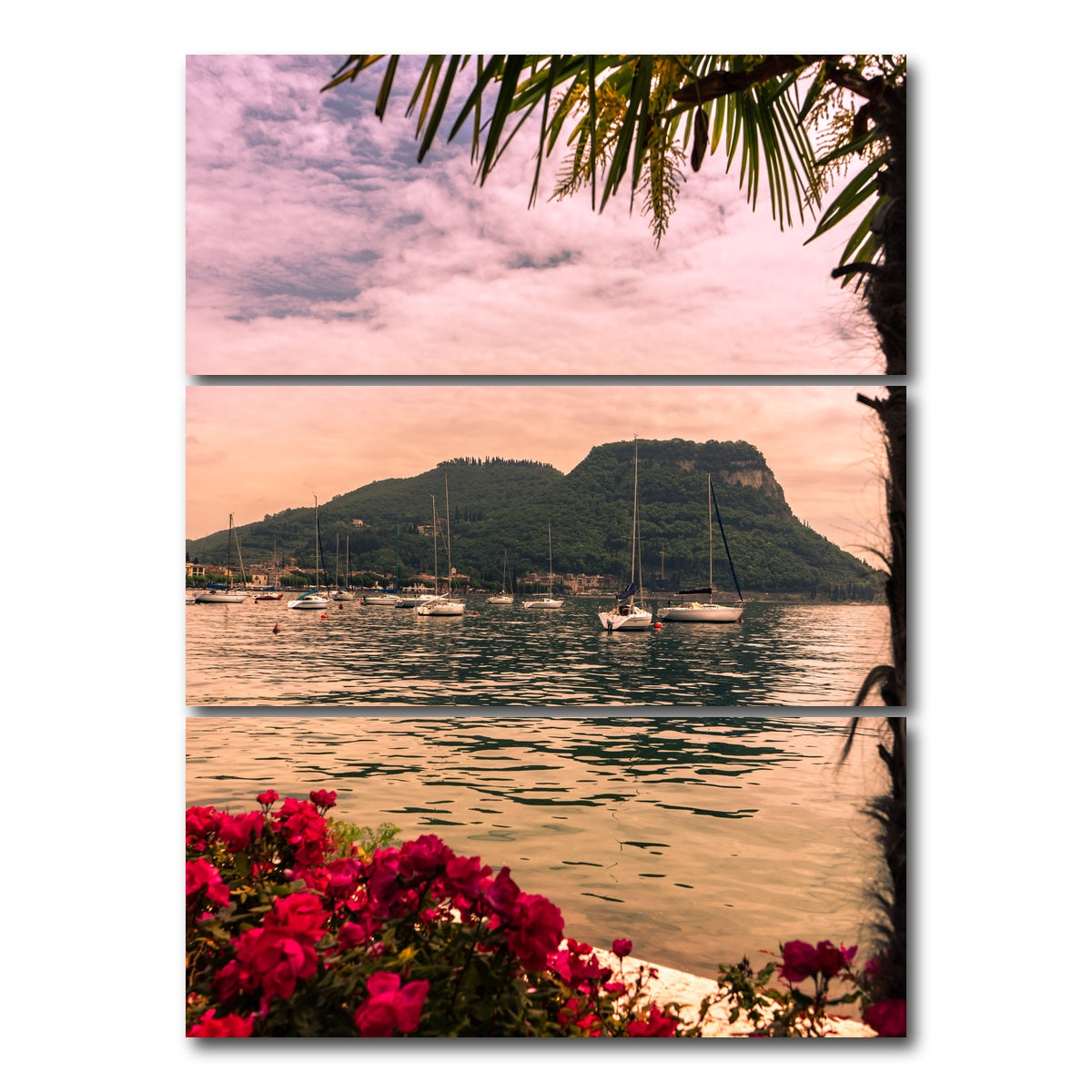 AUTO-MOCKUP WHITE | Lake Garda Boats | 3 Piece | Gallery Wrap Canvas | group=8x18_stacked