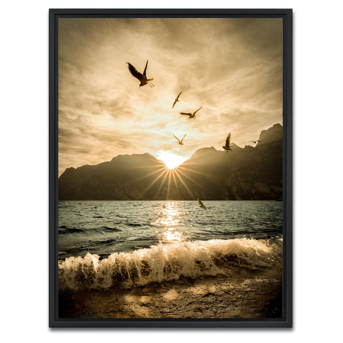 AUTO-MOCKUP WHITE | Lake Garda | 1 Piece | Black Framed Canvas | group=3x4
