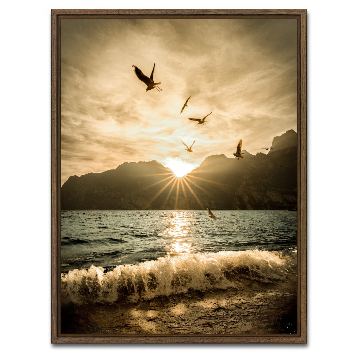 AUTO-MOCKUP WHITE | Lake Garda | 1 Piece | Walnut Framed Canvas | group=3x4