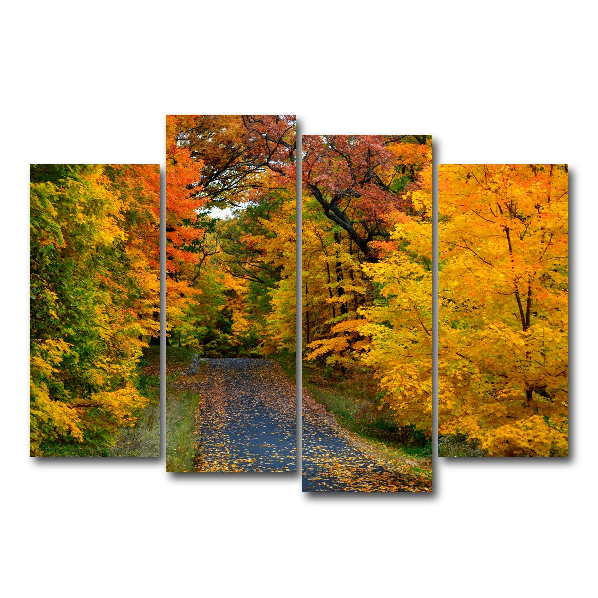 AUTO-MOCKUP WHITE | Lake Geneva Wisconsin Fall Road | 4 Piece | Gallery Wrap Canvas | group=4_normal