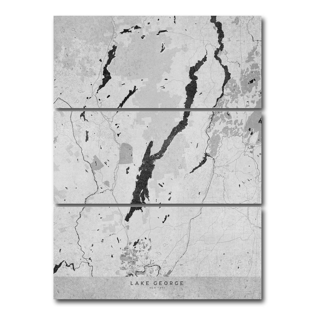 AUTO-MOCKUP WHITE | Lake George Map 2 | 3 Piece | Gallery Wrap Canvas | group=8x18_stacked