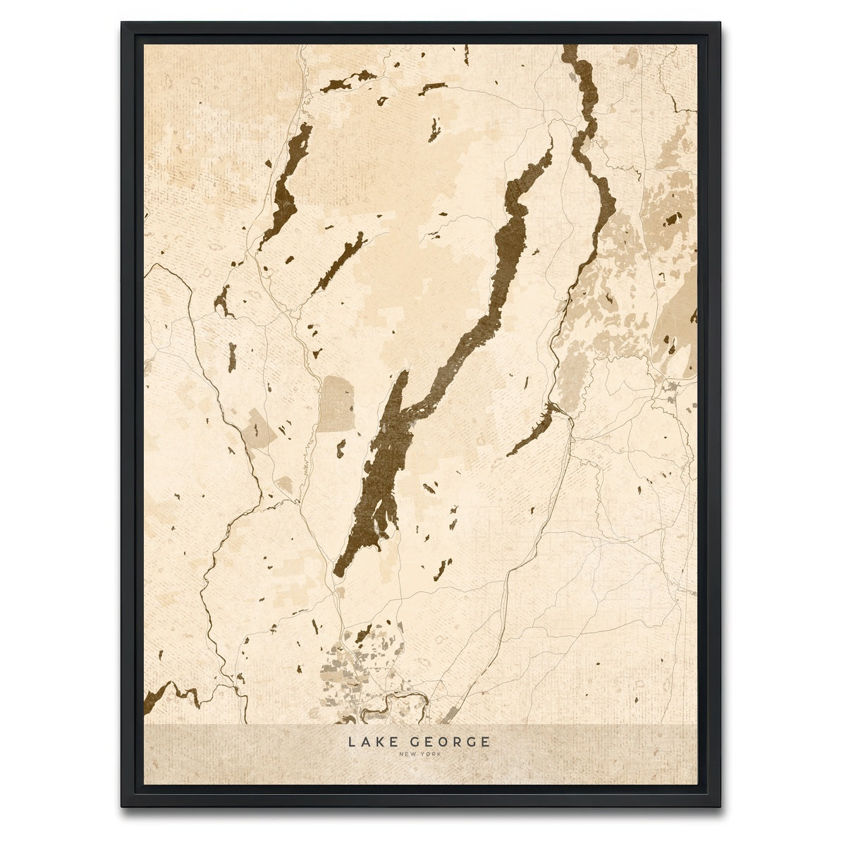 AUTO-MOCKUP WHITE | Lake George Map | 1 Piece | Black Framed Canvas | group=3x4