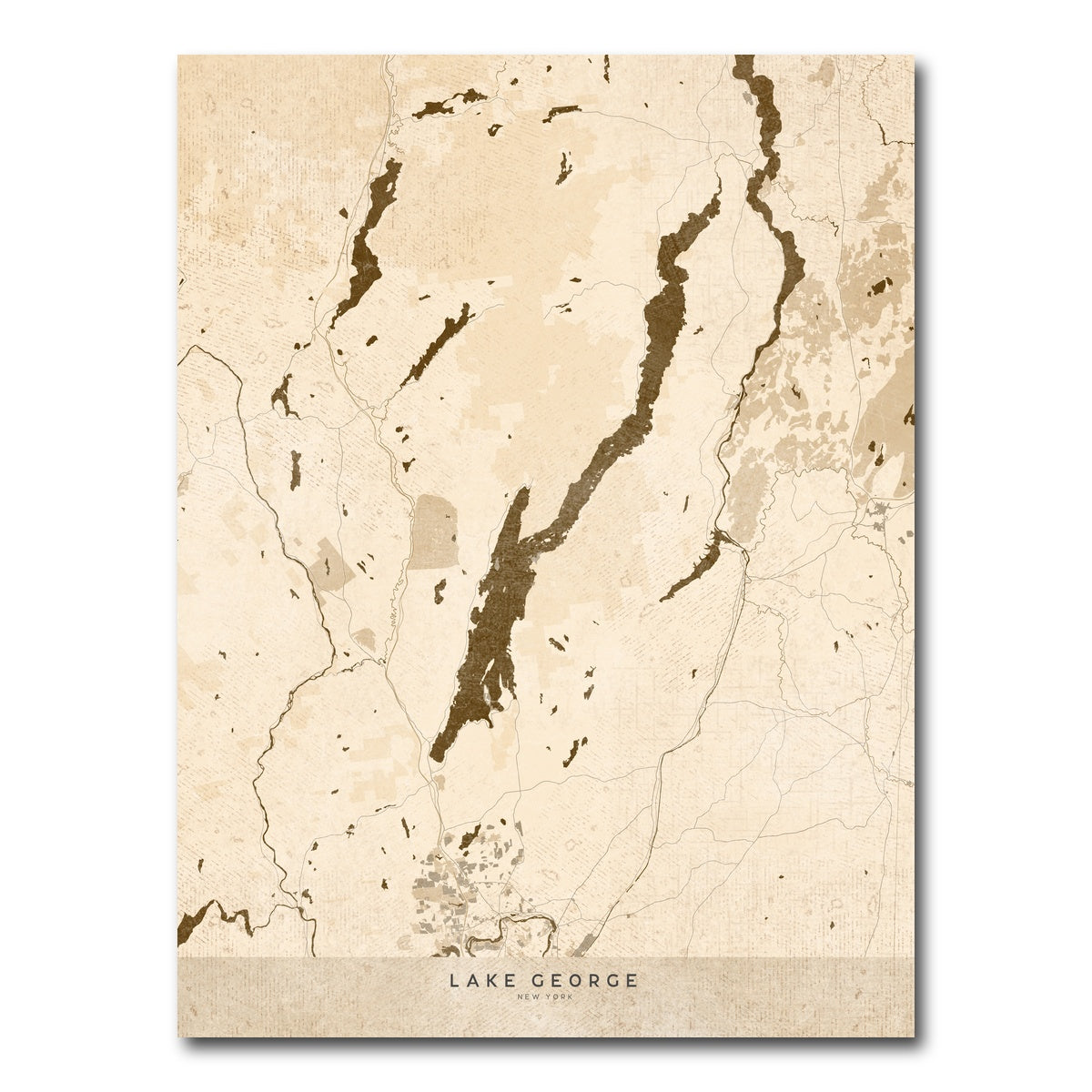 AUTO-MOCKUP WHITE | Lake George Map | 1 Piece | Gallery Wrap Canvas | group=3x4