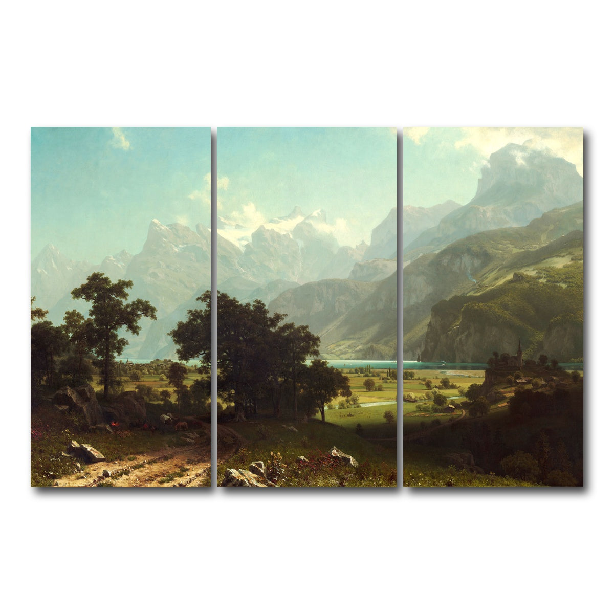 AUTO-MOCKUP WHITE | Lake Lucerne | 3 Piece | Gallery Wrap Canvas | group=12x24
