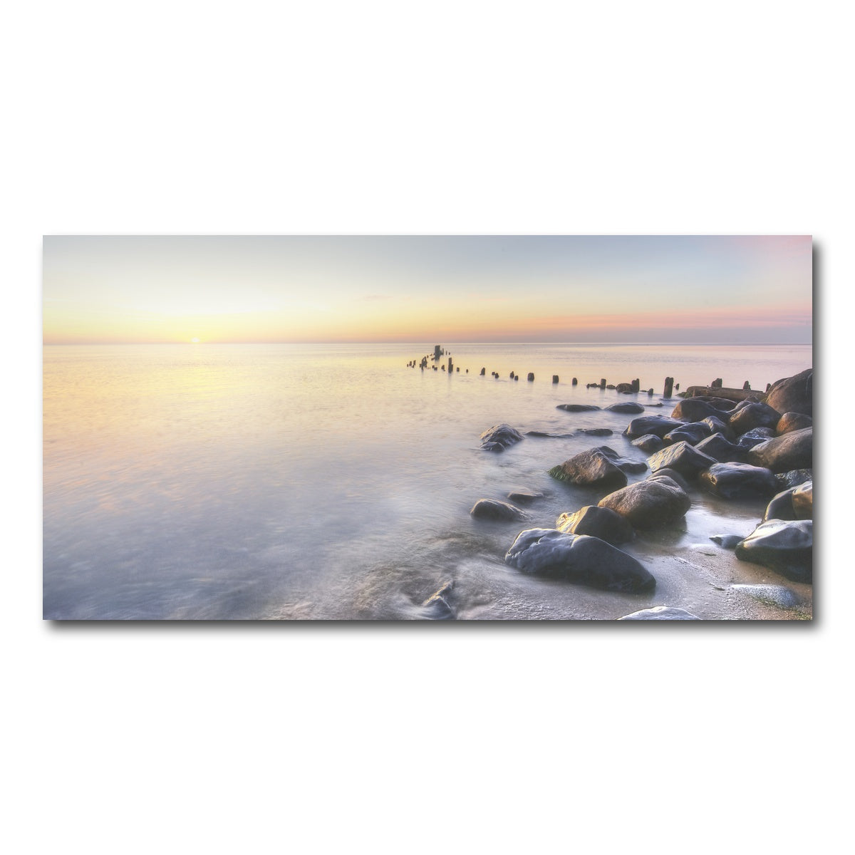 AUTO-MOCKUP WHITE | Lake Michigan Shore at Sunrise | 1 Piece | Gallery Wrap Canvas | group=2x1
