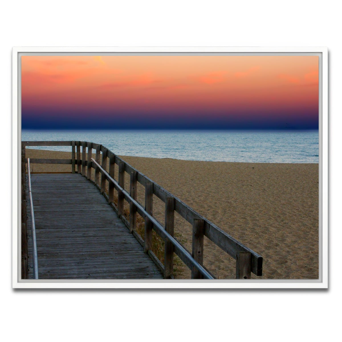 AUTO-MOCKUP WHITE | Lake Michigan sunset | 1 Piece | White Framed Canvas | group=4x3