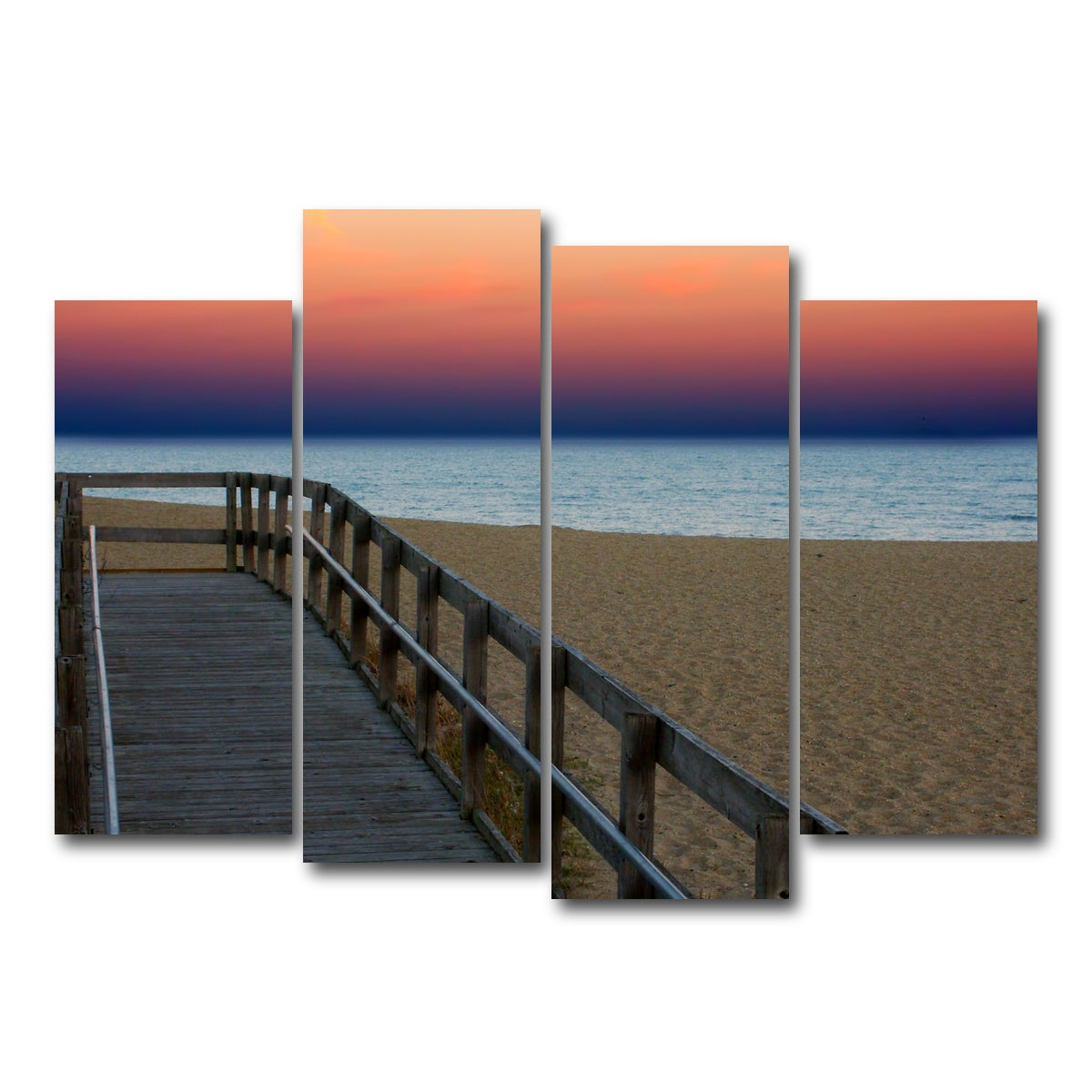 AUTO-MOCKUP WHITE | Lake Michigan sunset | 4 Piece | Gallery Wrap Canvas | group=4_normal
