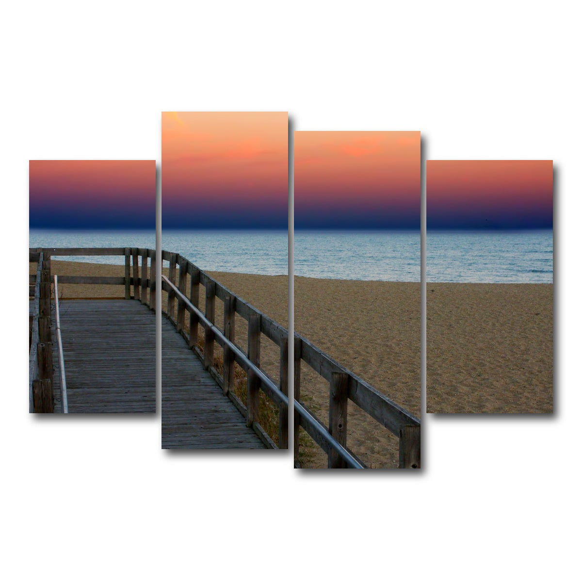 AUTO-MOCKUP WHITE | Lake Michigan sunset | 4 Piece | Gallery Wrap Canvas | group=4_short