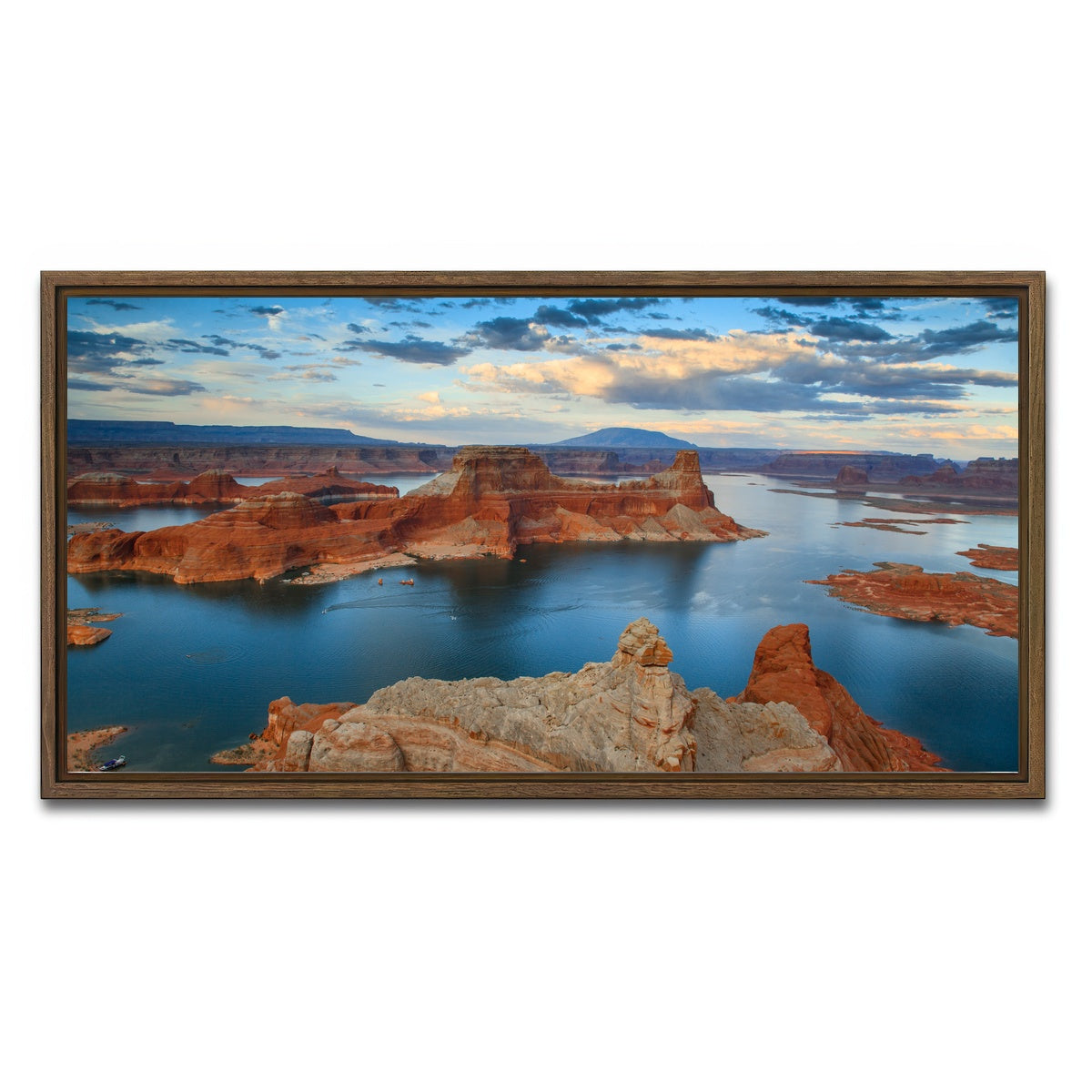 AUTO-MOCKUP WHITE | Lake Powell from Alstrom Point | 1 Piece | Walnut Framed Canvas | group=2x1