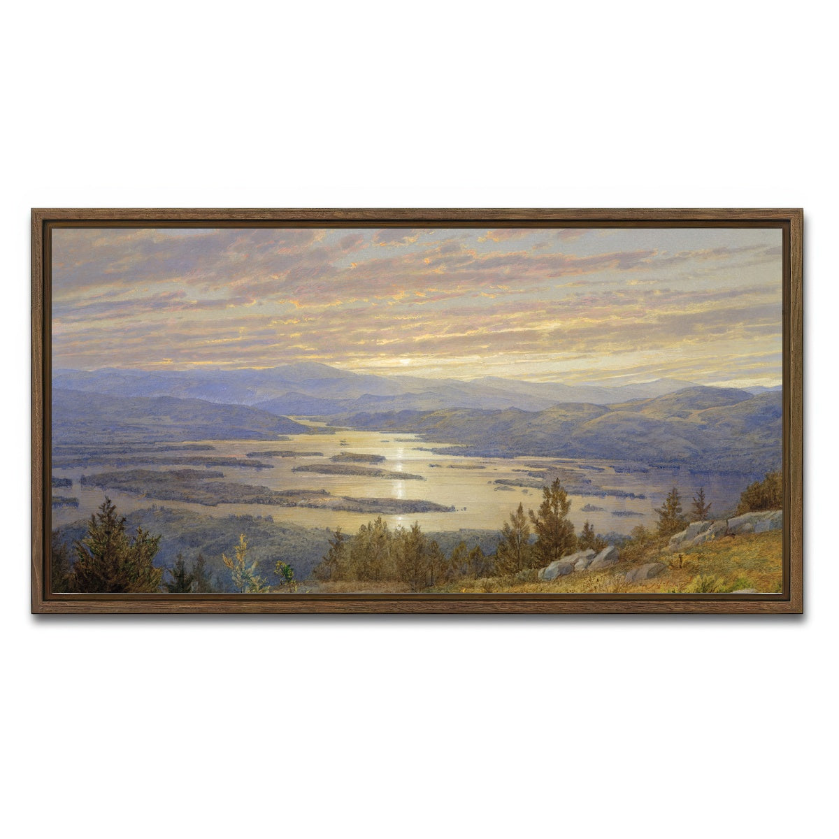 AUTO-MOCKUP WHITE | Lake Squam New Hampshire | 1 Piece | Walnut Framed Canvas | group=2x1