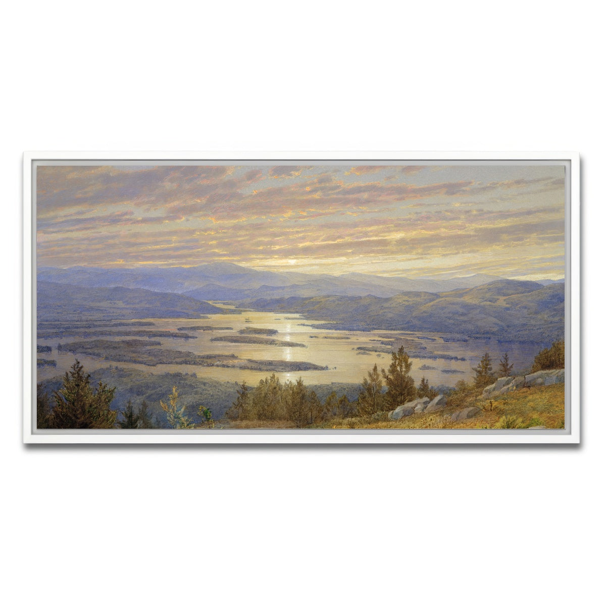 AUTO-MOCKUP WHITE | Lake Squam New Hampshire | 1 Piece | White Framed Canvas | group=2x1