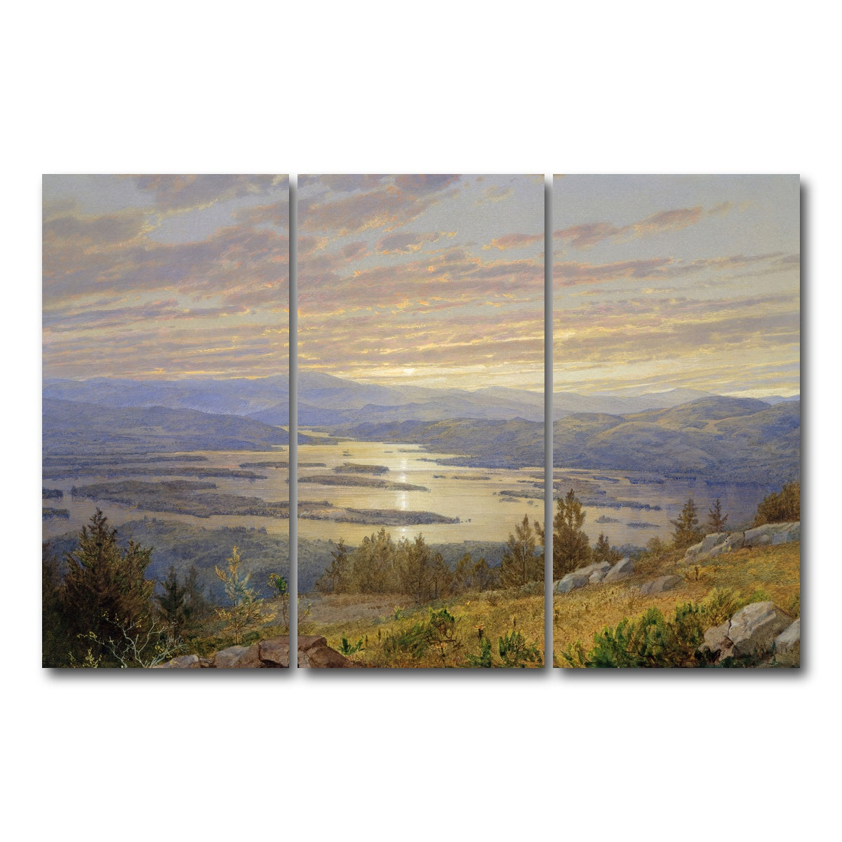 AUTO-MOCKUP WHITE | Lake Squam New Hampshire | 3 Piece | Gallery Wrap Canvas | group=12x24