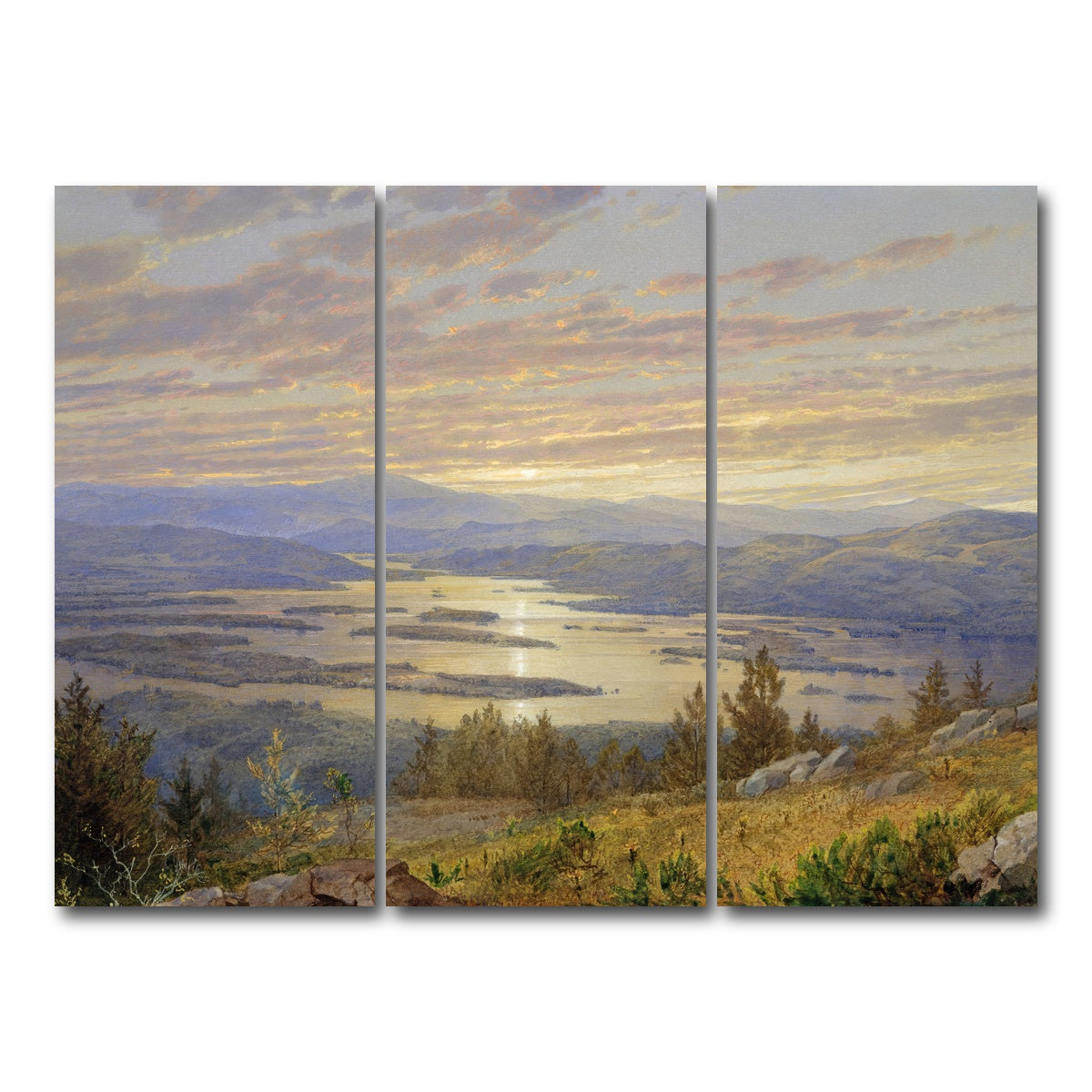 AUTO-MOCKUP WHITE | Lake Squam New Hampshire | 3 Piece | Gallery Wrap Canvas | group=8x18