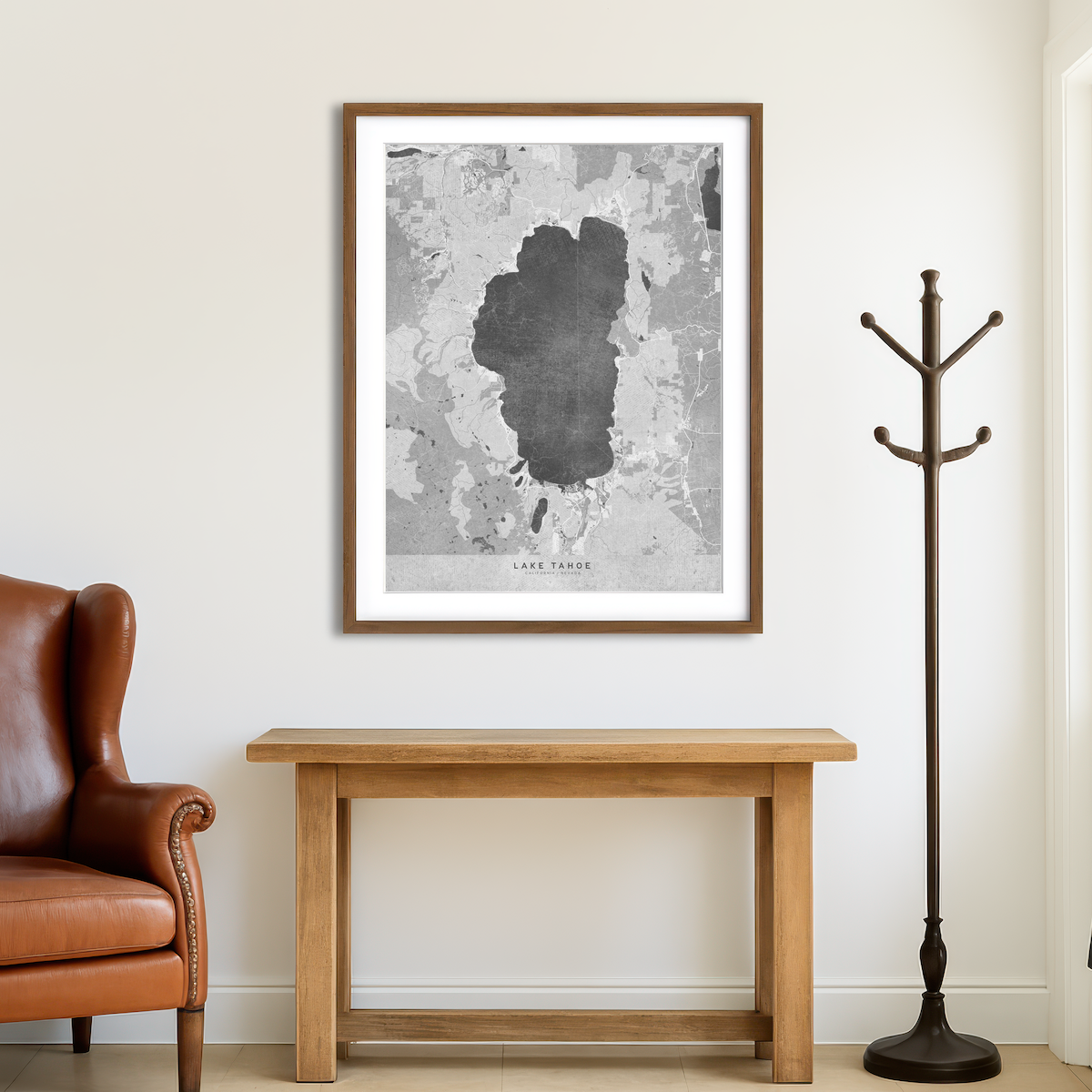 AUTO-MOCKUP ROOM | Lake Tahoe Map 2 Wall Art