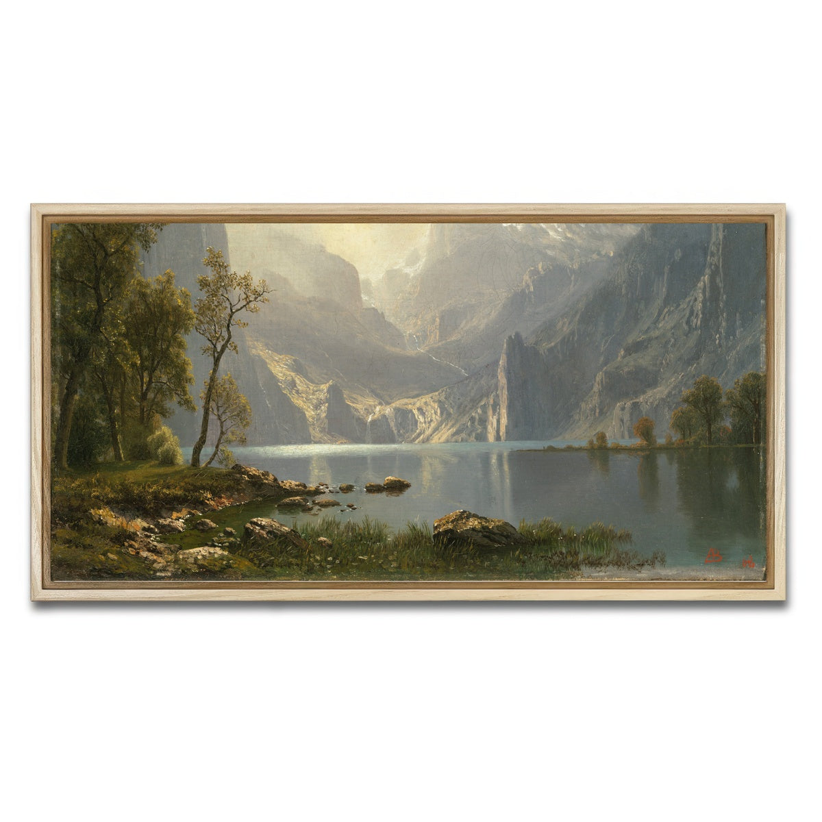 AUTO-MOCKUP WHITE | Lake Tahoe Painting | 1 Piece | Natural Framed Canvas | group=2x1