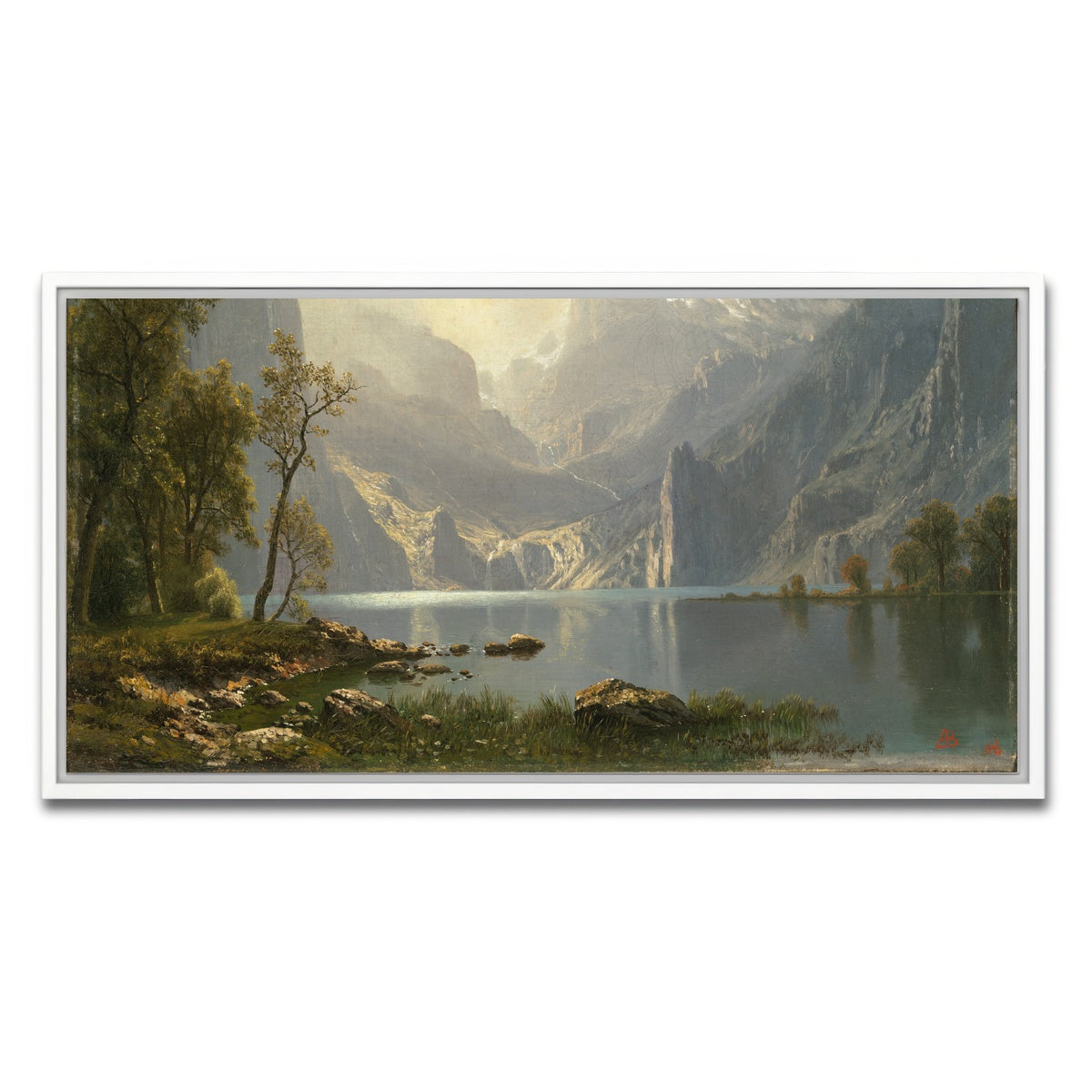 AUTO-MOCKUP WHITE | Lake Tahoe Painting | 1 Piece | White Framed Canvas | group=2x1