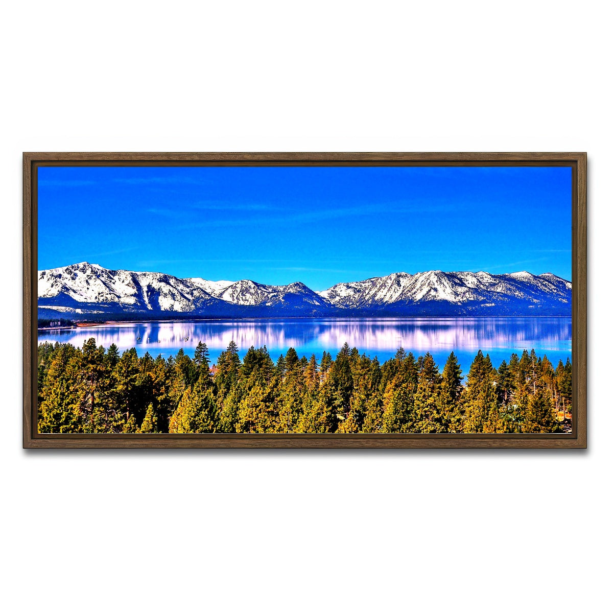 AUTO-MOCKUP WHITE | Lake Tahoe | 1 Piece | Walnut Framed Canvas | group=2x1
