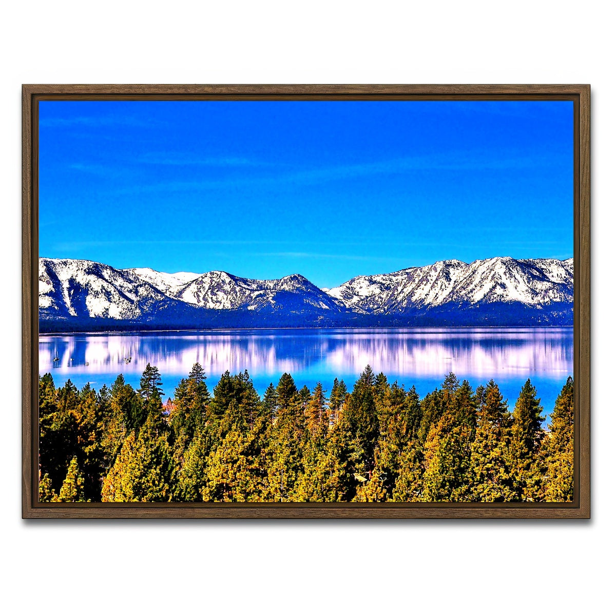 AUTO-MOCKUP WHITE | Lake Tahoe | 1 Piece | Walnut Framed Canvas | group=4x3