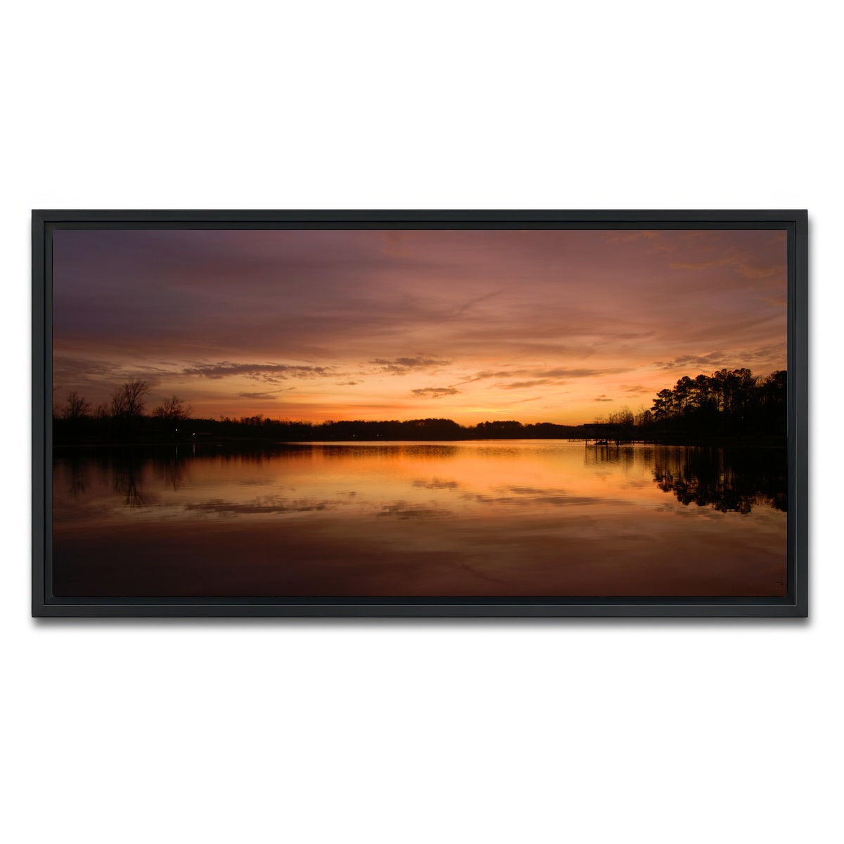 AUTO-MOCKUP WHITE | Lake Weiss Sunrise | 1 Piece | Black Framed Canvas | group=2x1