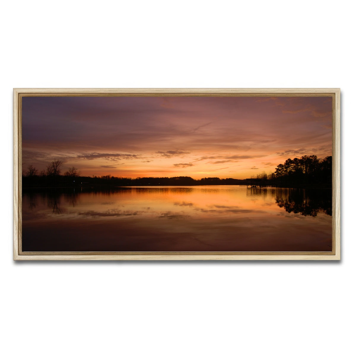 AUTO-MOCKUP WHITE | Lake Weiss Sunrise | 1 Piece | Natural Framed Canvas | group=2x1