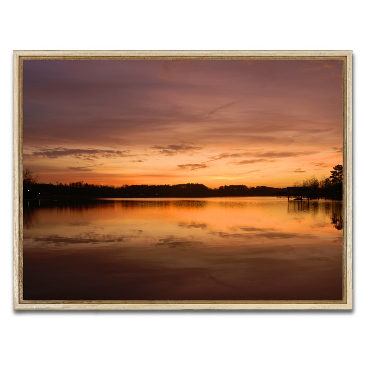 AUTO-MOCKUP WHITE | Lake Weiss Sunrise | 1 Piece | Natural Framed Canvas | group=4x3