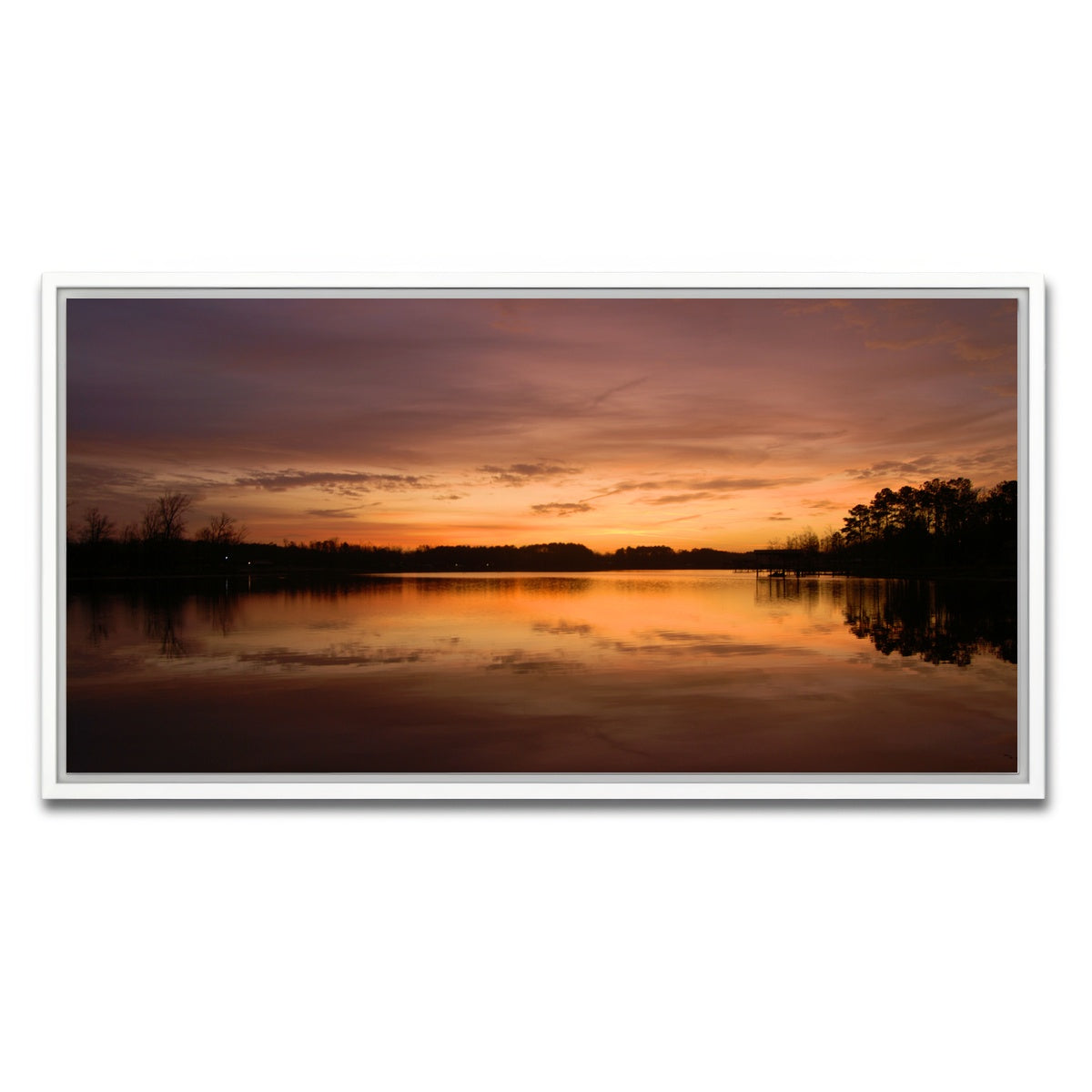 AUTO-MOCKUP WHITE | Lake Weiss Sunrise | 1 Piece | White Framed Canvas | group=2x1