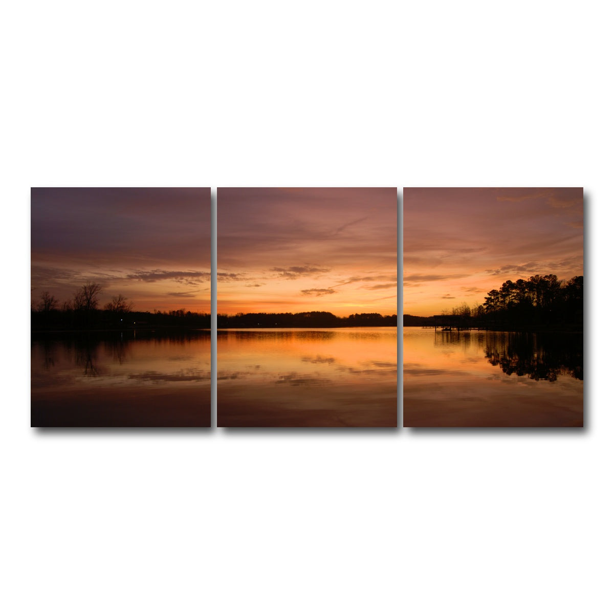 AUTO-MOCKUP WHITE | Lake Weiss Sunrise | 3 Piece | Gallery Wrap Canvas | group=18x24