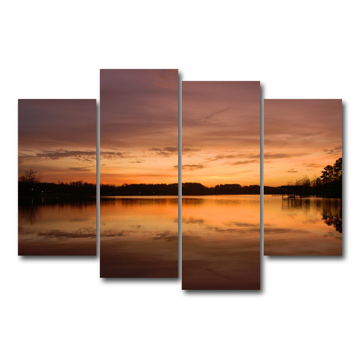 AUTO-MOCKUP WHITE | Lake Weiss Sunrise | 4 Piece | Gallery Wrap Canvas | group=4_short
