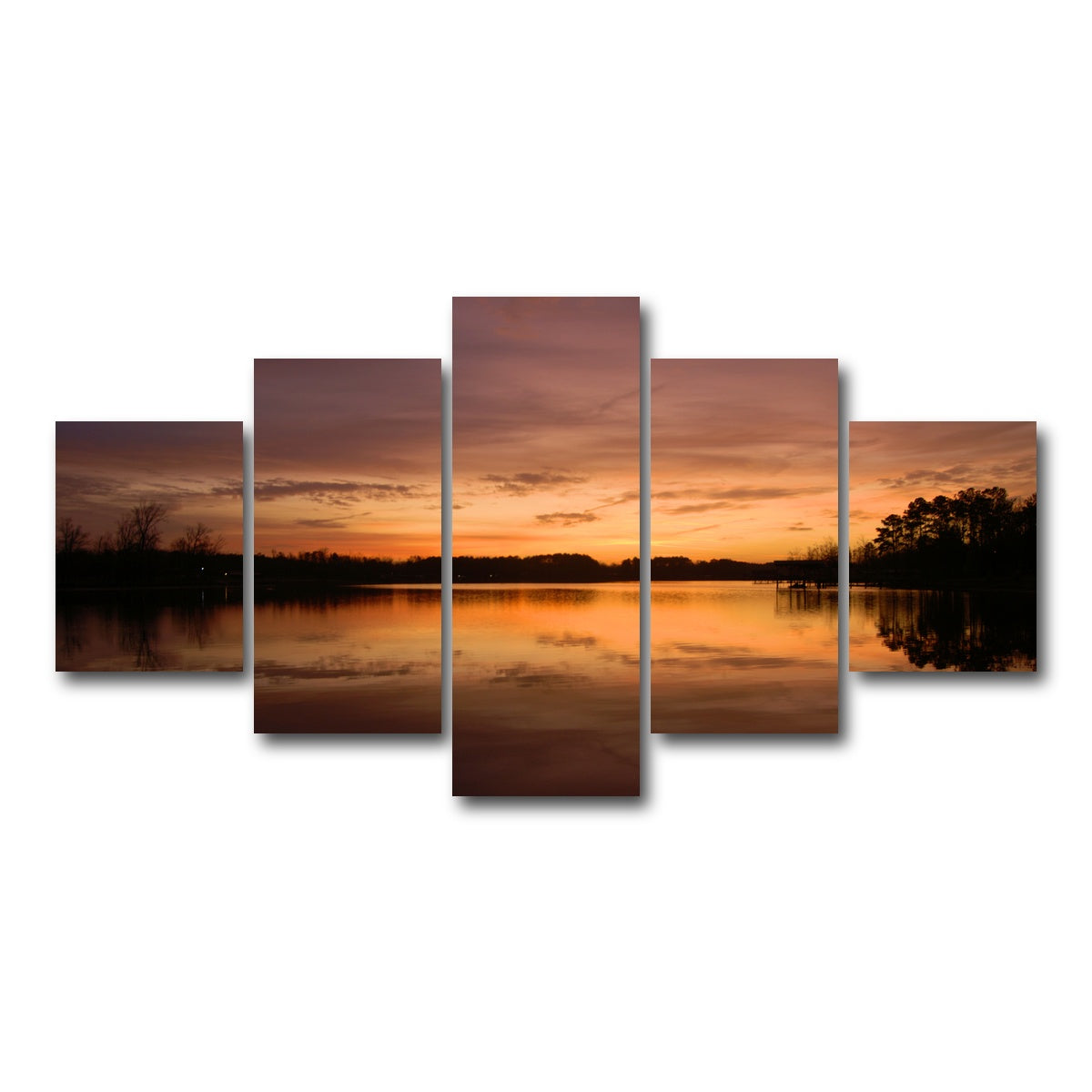 AUTO-MOCKUP WHITE | Lake Weiss Sunrise | 5 Piece | Gallery Wrap Canvas | group=5_short