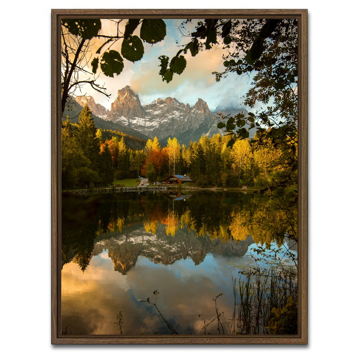 AUTO-MOCKUP WHITE | Lake Welsperg | 1 Piece | Walnut Framed Canvas | group=3x4