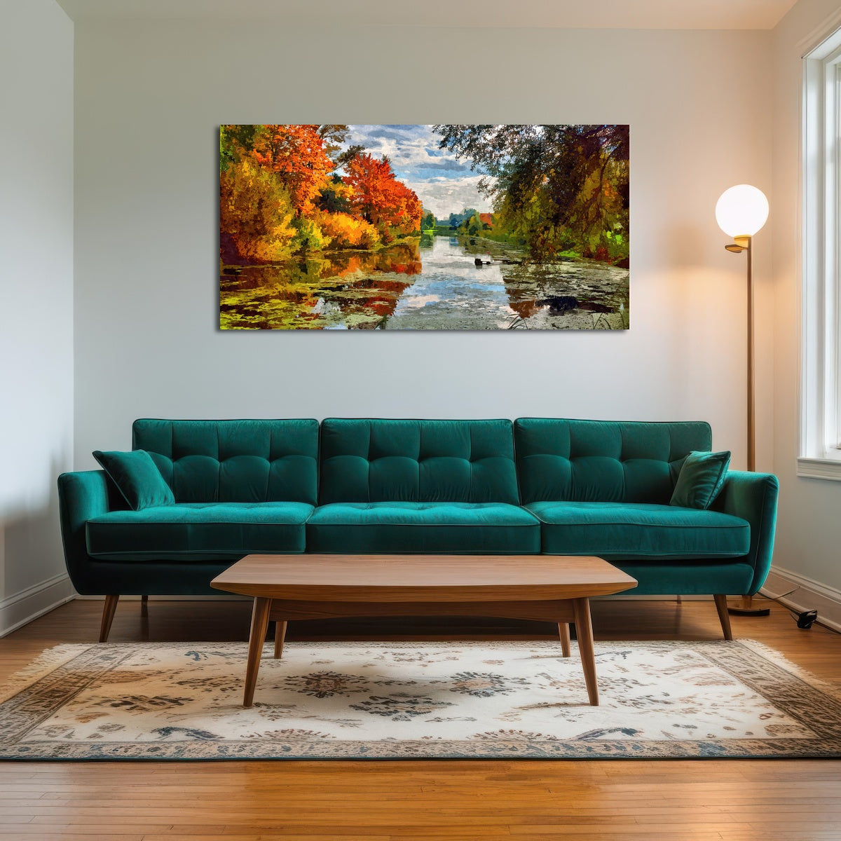 AUTO-MOCKUP ROOM | Lakeside autumn trees