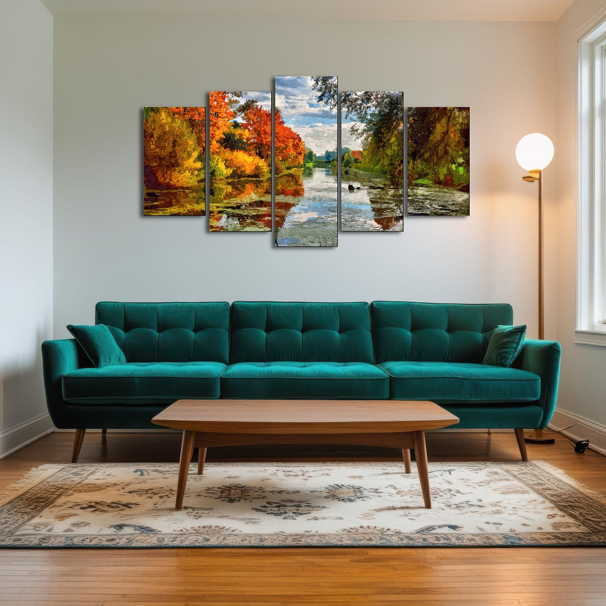 AUTO-MOCKUP ROOM | Lakeside autumn trees