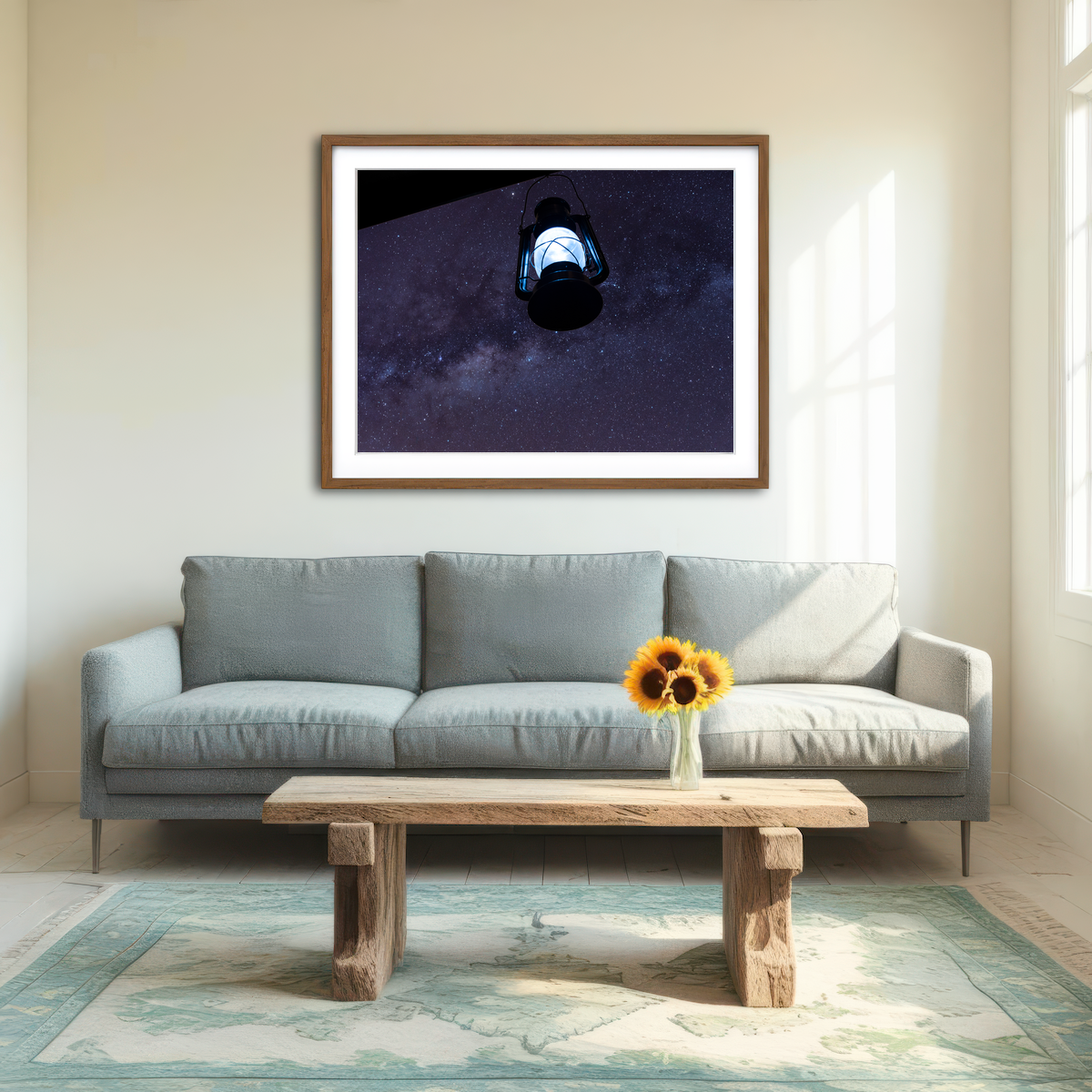 AUTO-MOCKUP ROOM | Lamp and Sky Wall Art