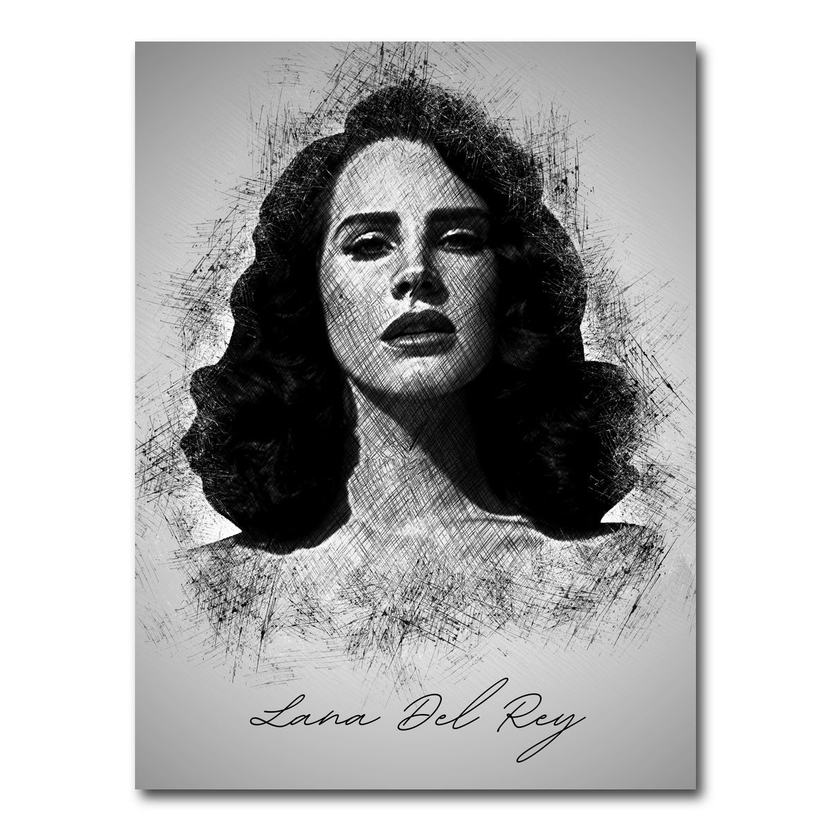 AUTO-MOCKUP WHITE | Lana Del Rey Sketch | 1 Piece | Gallery Wrap Canvas | group=3x4