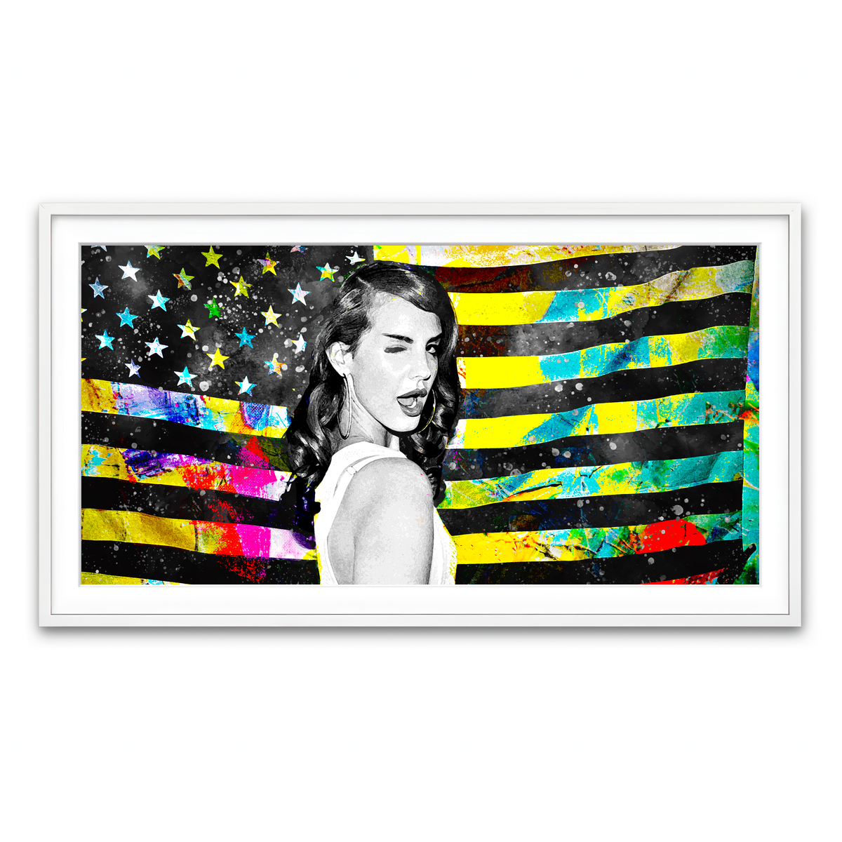 Framed Print 2x1 White