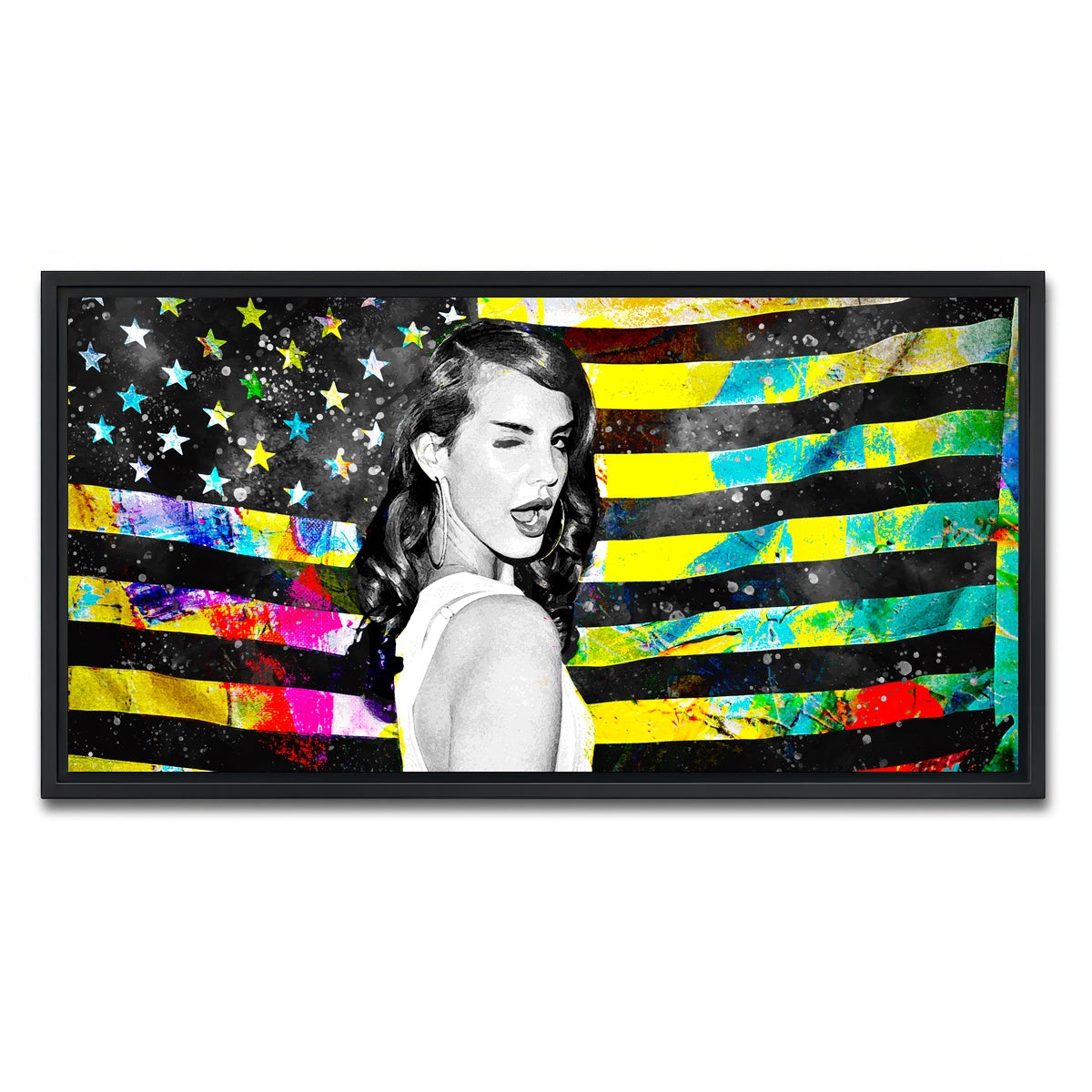 AUTO-MOCKUP WHITE | Lana Del Rey | 1 Piece | Black Framed Canvas | group=2x1