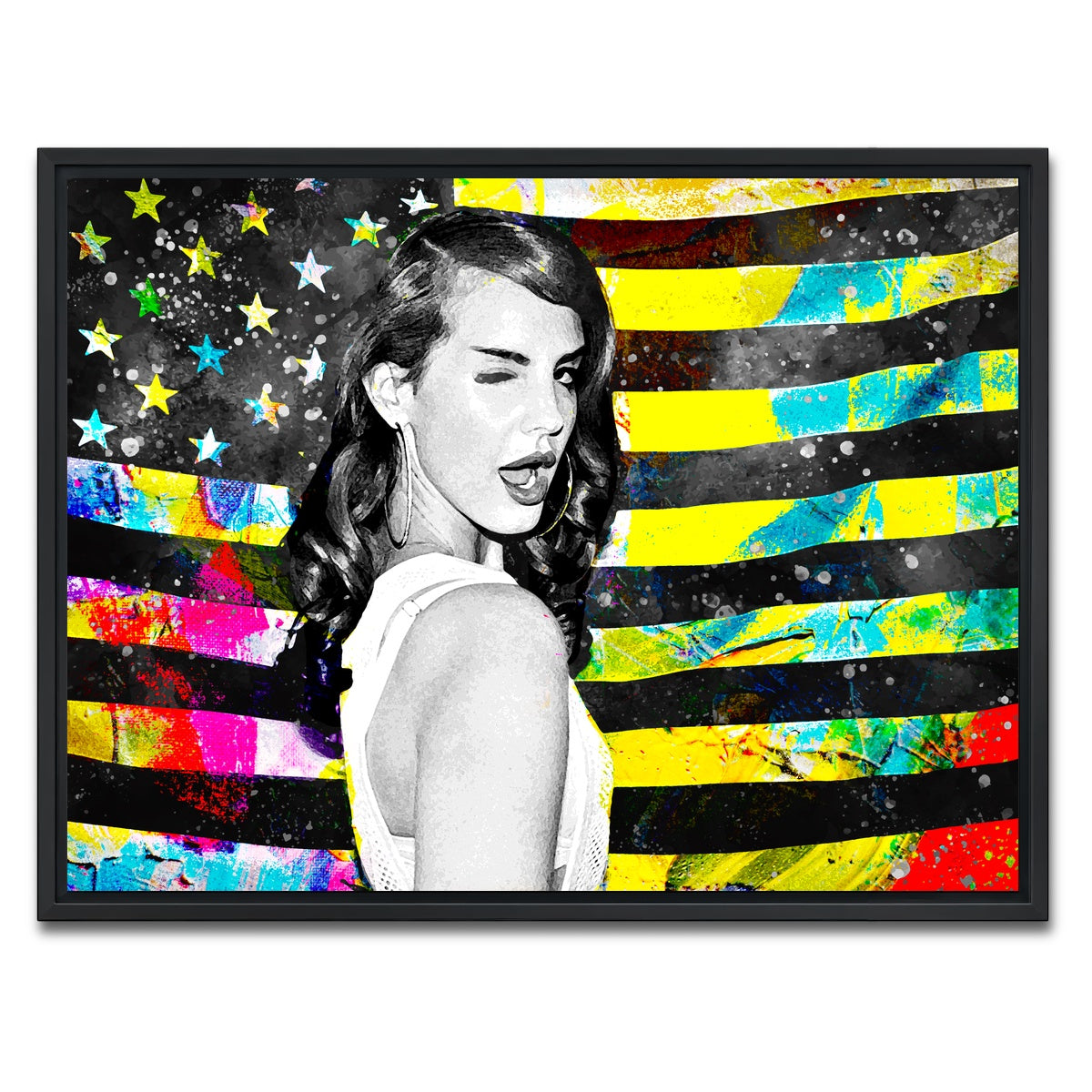 AUTO-MOCKUP WHITE | Lana Del Rey | 1 Piece | Black Framed Canvas | group=4x3