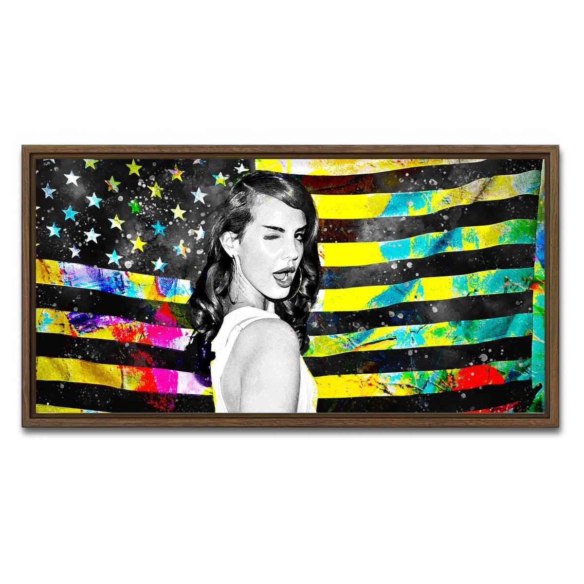 AUTO-MOCKUP WHITE | Lana Del Rey | 1 Piece | Walnut Framed Canvas | group=2x1