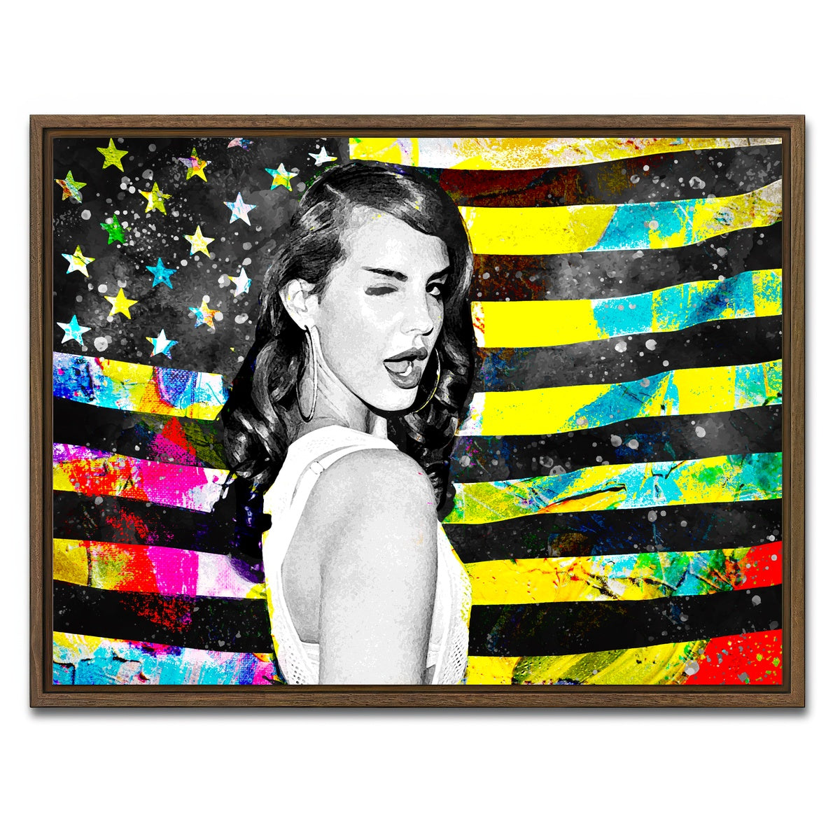 AUTO-MOCKUP WHITE | Lana Del Rey | 1 Piece | Walnut Framed Canvas | group=4x3