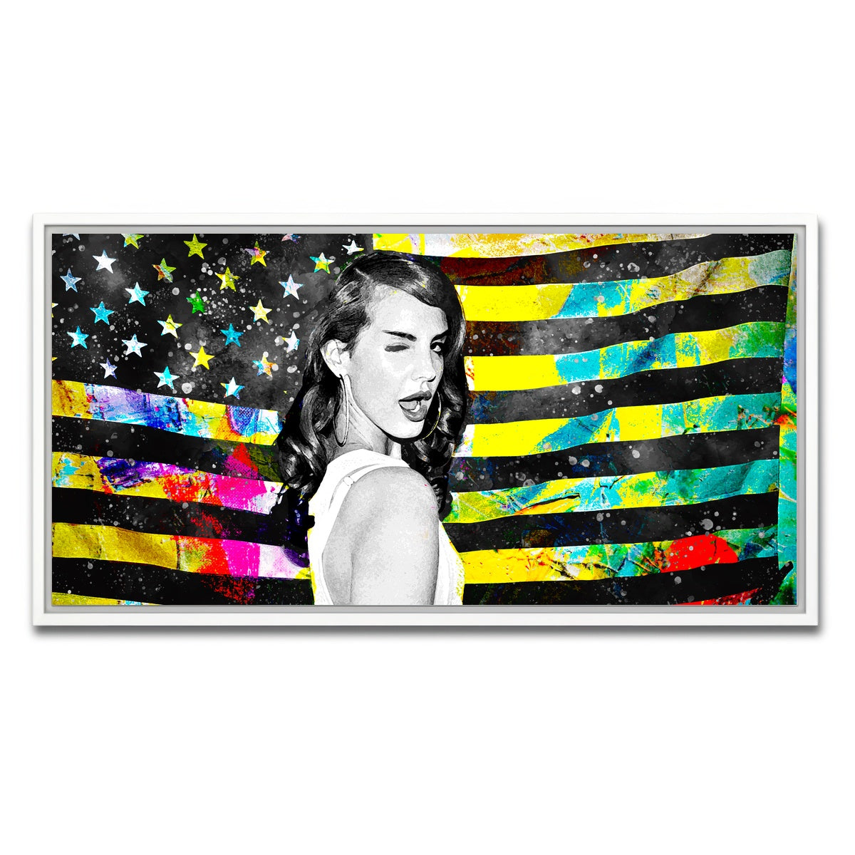 AUTO-MOCKUP WHITE | Lana Del Rey | 1 Piece | White Framed Canvas | group=2x1