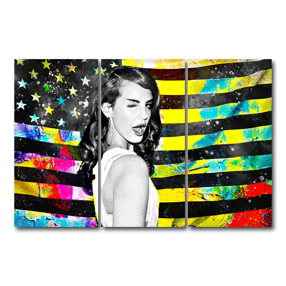 AUTO-MOCKUP WHITE | Lana Del Rey | 3 Piece | Gallery Wrap Canvas | group=12x24