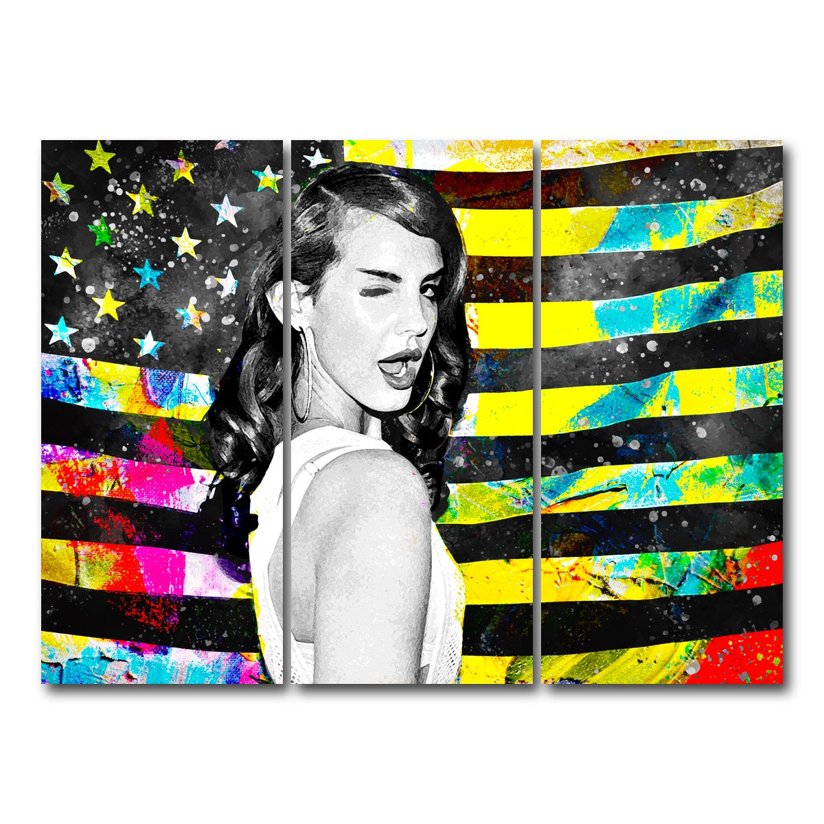 AUTO-MOCKUP WHITE | Lana Del Rey | 3 Piece | Gallery Wrap Canvas | group=8x18