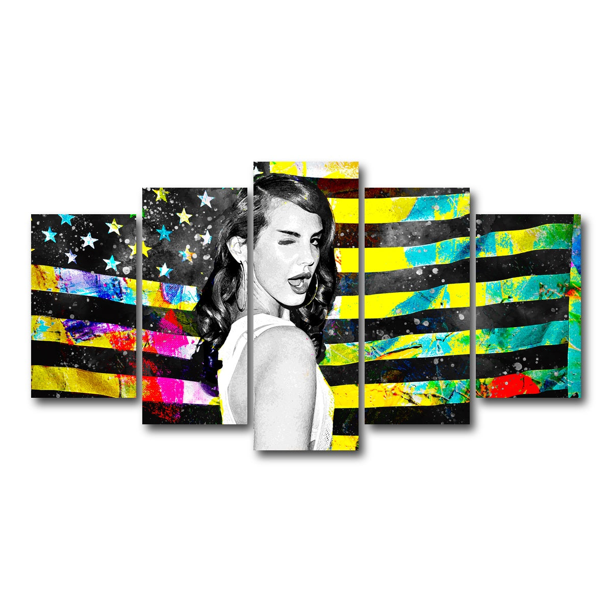 AUTO-MOCKUP WHITE | Lana Del Rey | 5 Piece | Gallery Wrap Canvas | group=5_normal