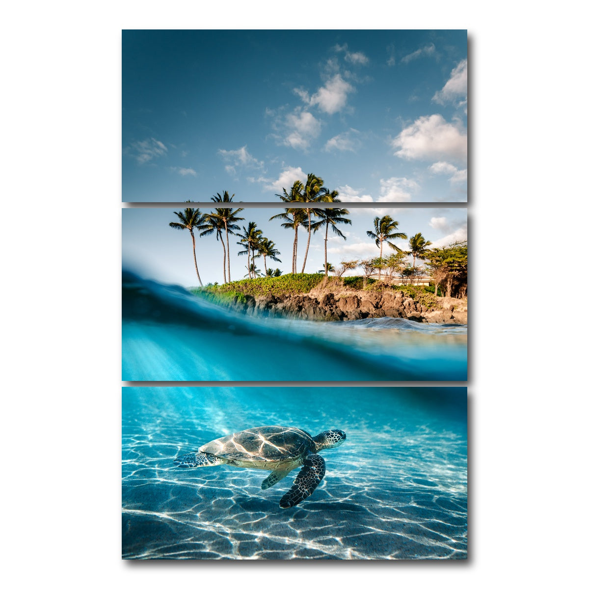 AUTO-MOCKUP WHITE | Land & Sea | 3 Piece | Gallery Wrap Canvas | group=12x24_stacked