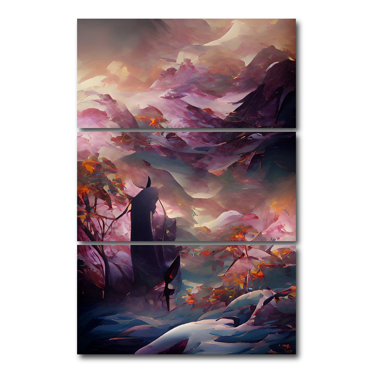 AUTO-MOCKUP WHITE | Land of Enchantment | 3 Piece | Gallery Wrap Canvas | group=12x24_stacked