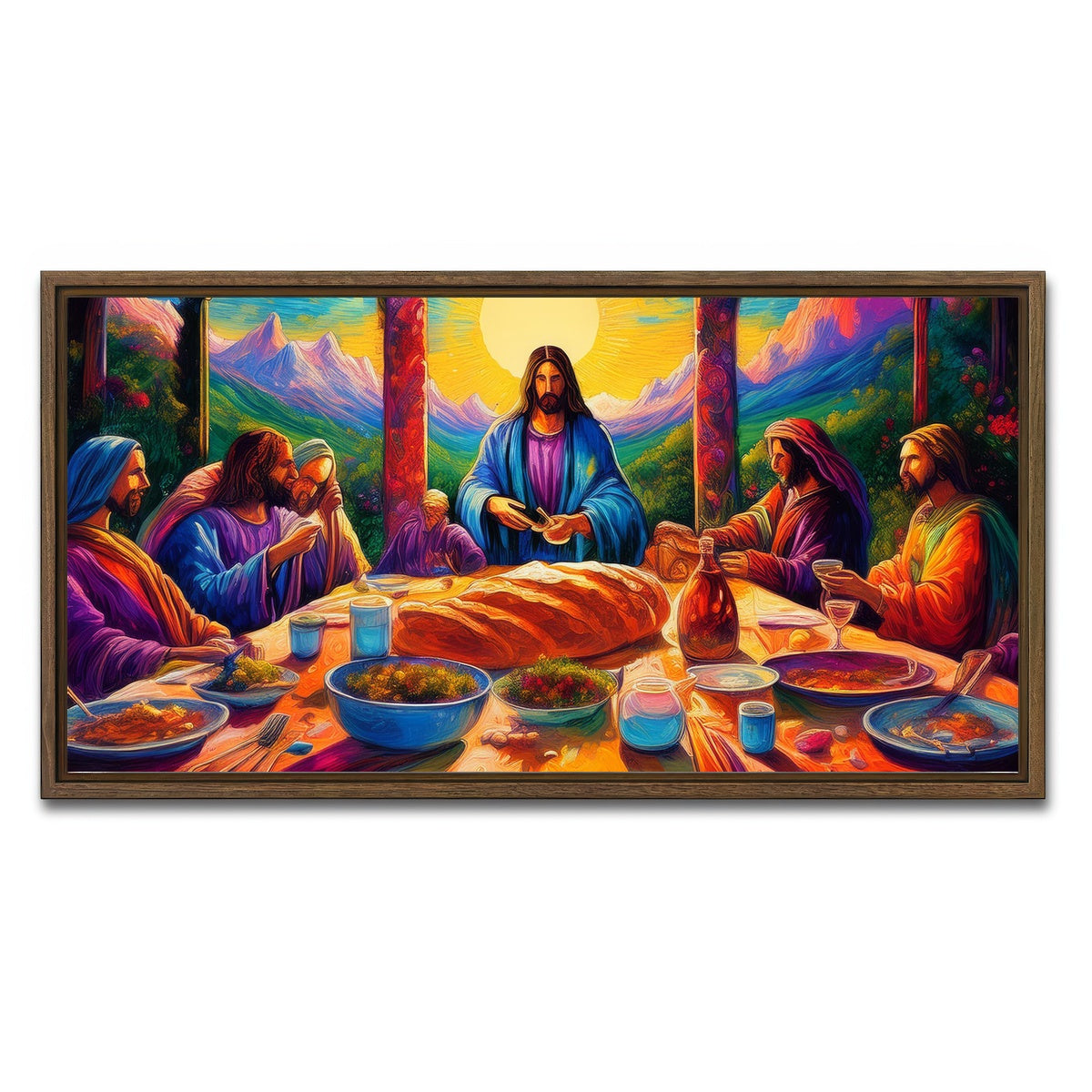 AUTO-MOCKUP WHITE | Last Supper | 1 Piece | Walnut Framed Canvas | group=2x1